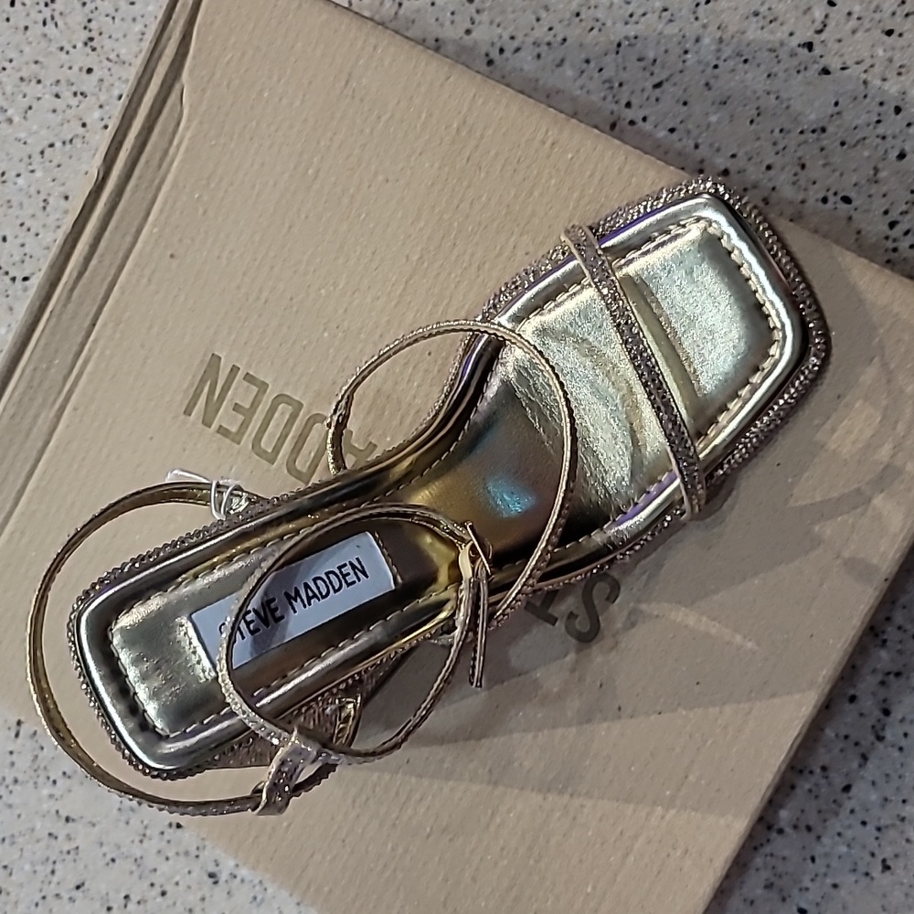 Steve Madden Brittani Gold Sandals - Picture 2 of 3